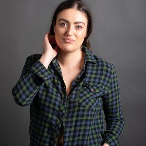 Blue Green Flannel by Check & Stripe